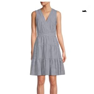 Tommy Hilfiger Striped Sleeveless Tiered Dress Blue/White Sz 6